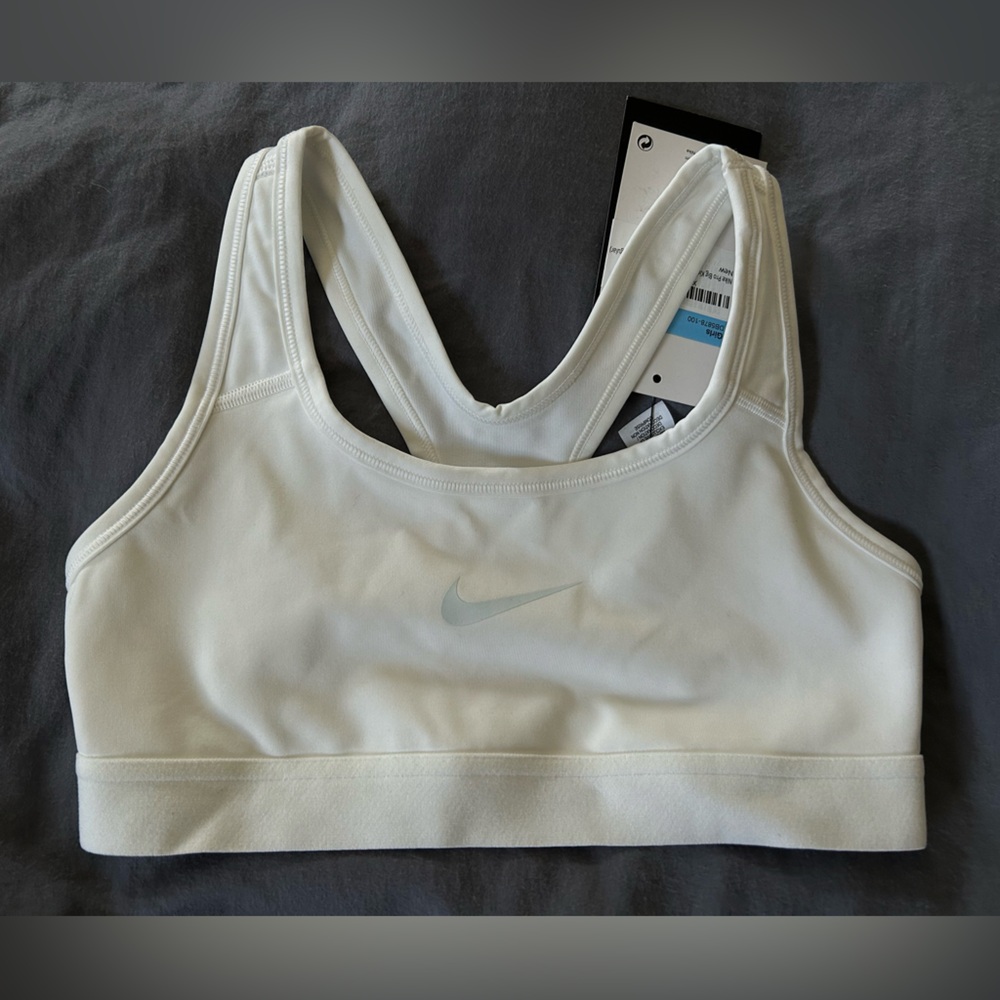 Nike Kids Swoosh White Sports Bra